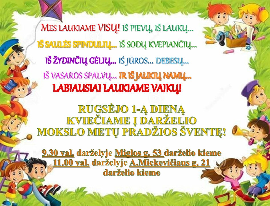 skelbimas rugsėjo 1